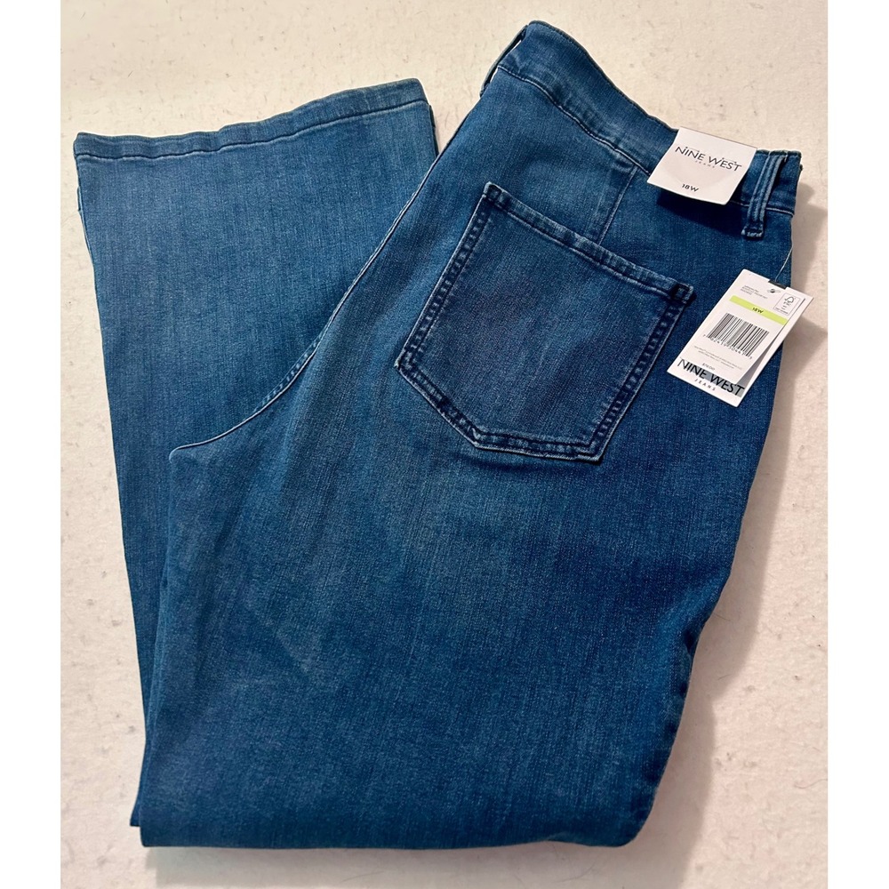 Nine West Jeans Womens 18W Bootcut High Rise Medium Wash Denim Blue Pants NWT